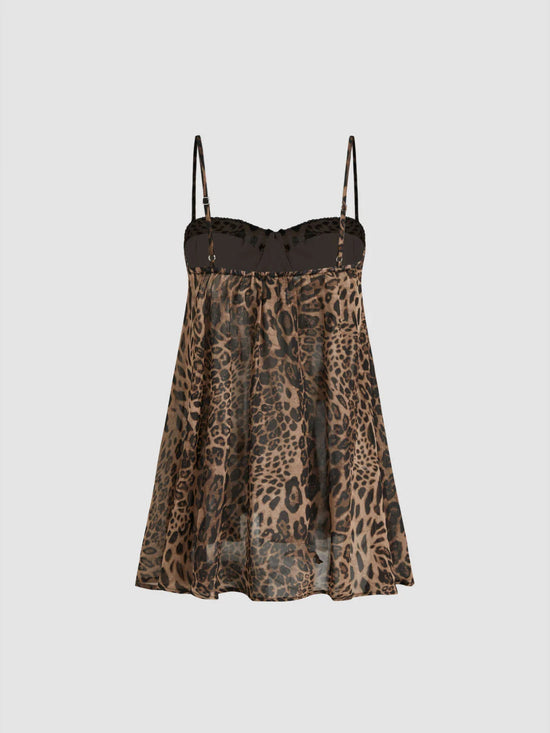 Léona mini dress — cheetah print, back