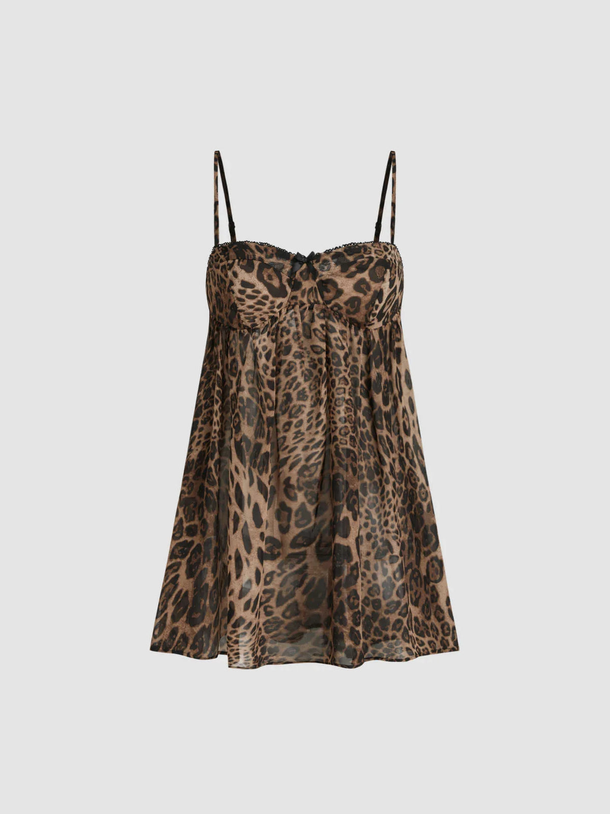 Léona mini dress — cheetah print, front