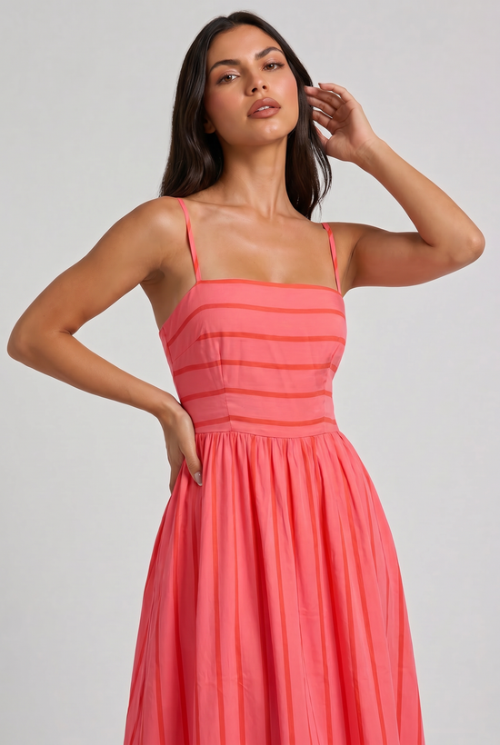 Gigi Striped Midi Dress for Women