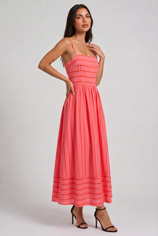 Gigi Striped Midi Dress for Women