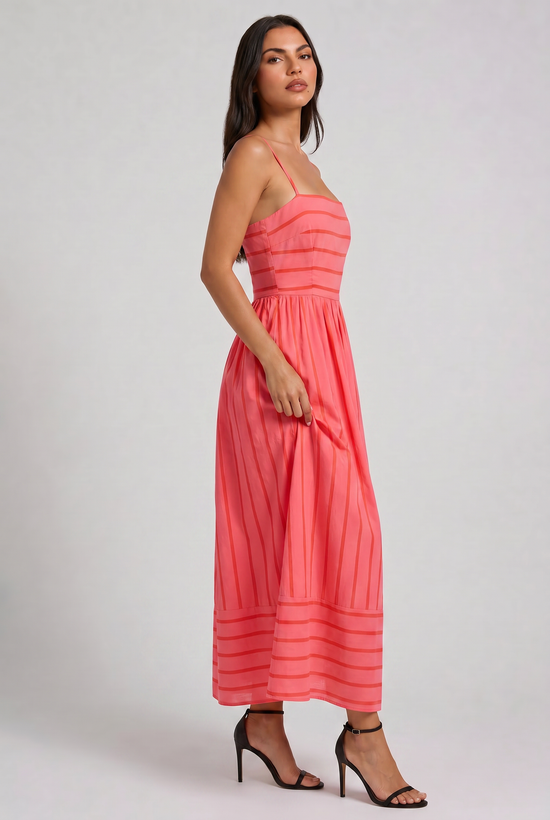 Gigi Striped Midi Dress for Women