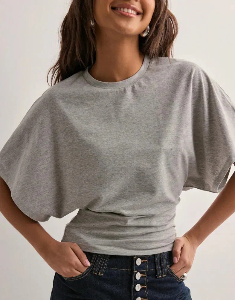 T-shirt Col Rond Imprimé Estival Coupe Oversize pour Femme