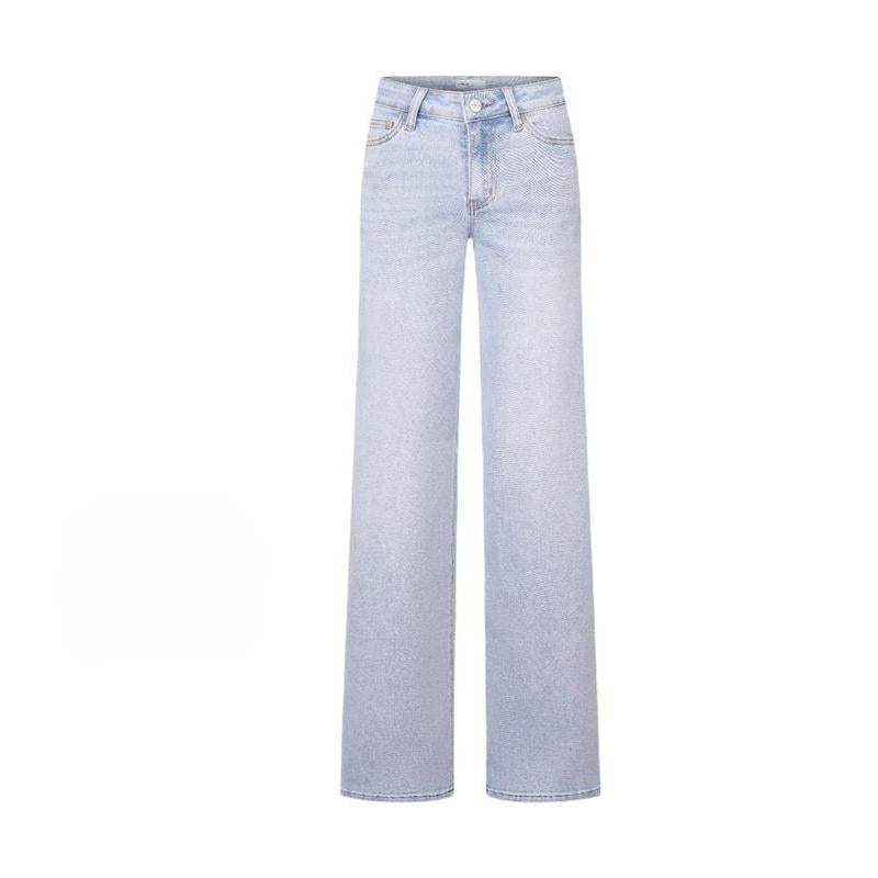 Jean Taille Basse Coupe Droite Décontracté pour Femme