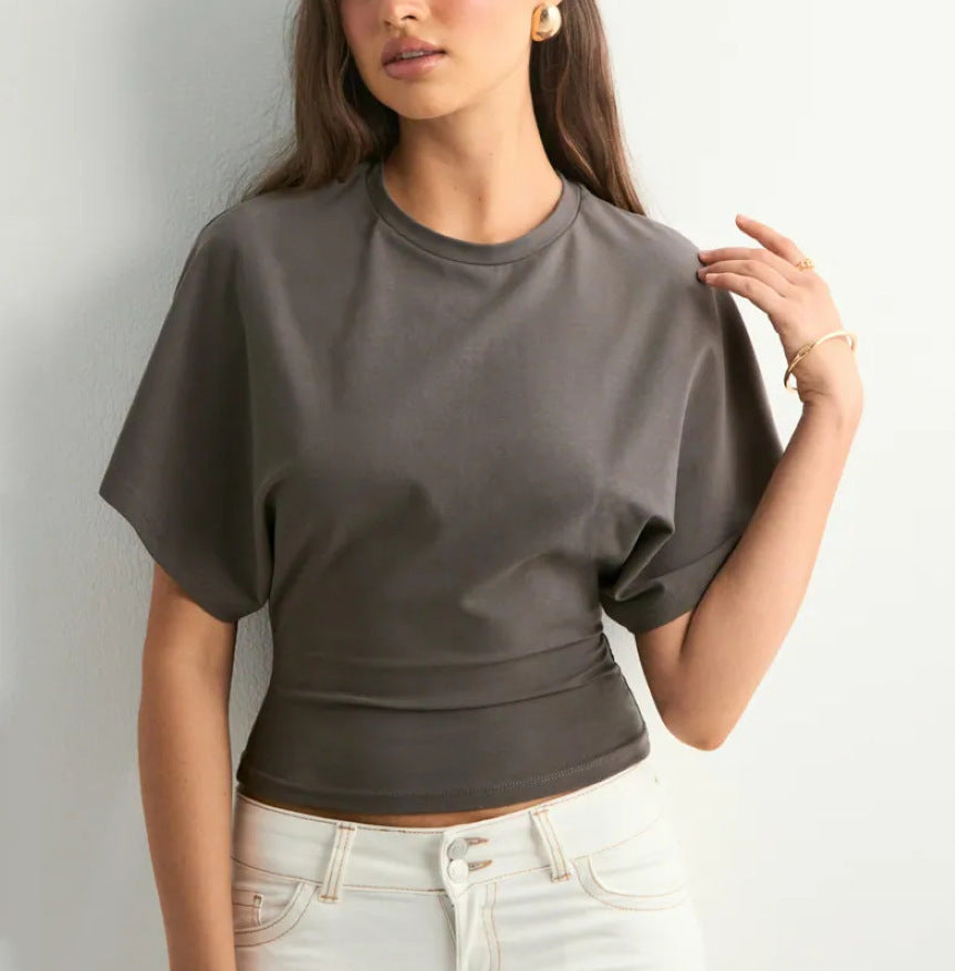 T-shirt Col Rond Imprimé Estival Coupe Oversize pour Femme